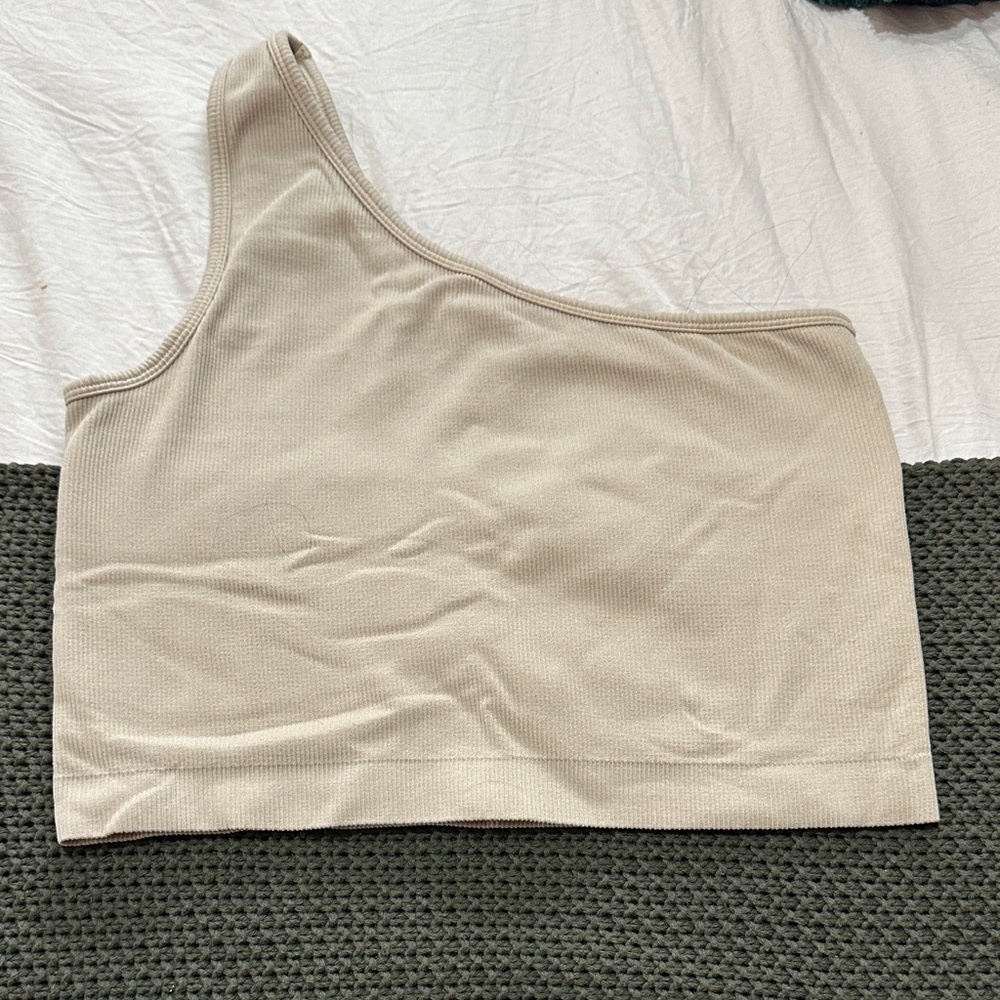 Joylab one shoulder ribbed tank